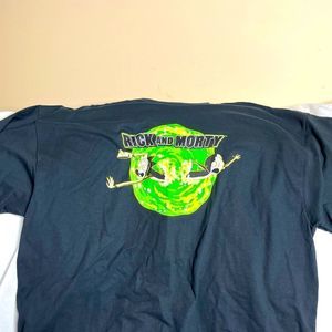 Rick and Morty Portal Men's T-Shirt Black New 2X